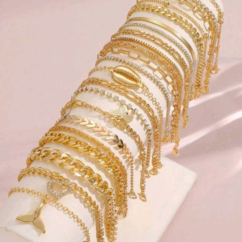 Nwot 21 Pcs Fashion Anklet - Picture 1 of 3
